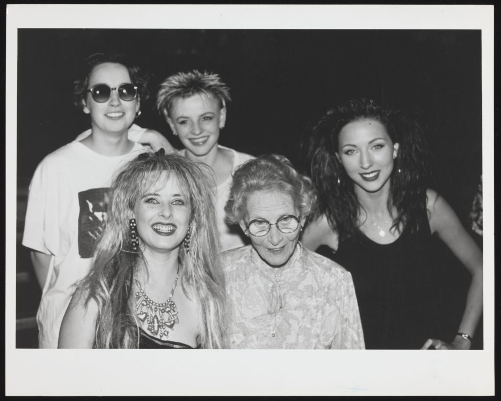 Helen Brook with Birmingham band Fuzzbox, mid-late1980s.