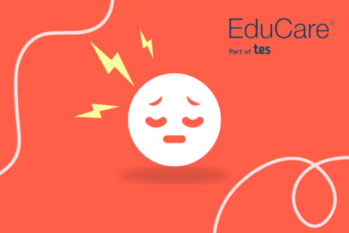 An illustration of an upset face and lightning signifying harm around it. Logo of Educare in corner