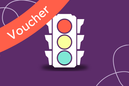 Illustration of a traffic light with Voucher written across it