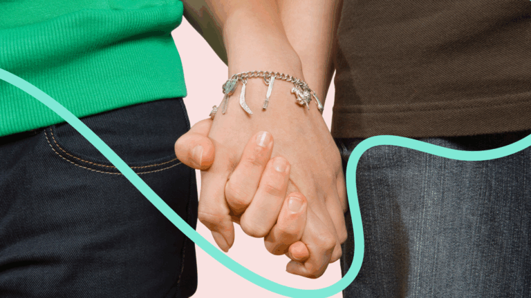 Teens holding hands