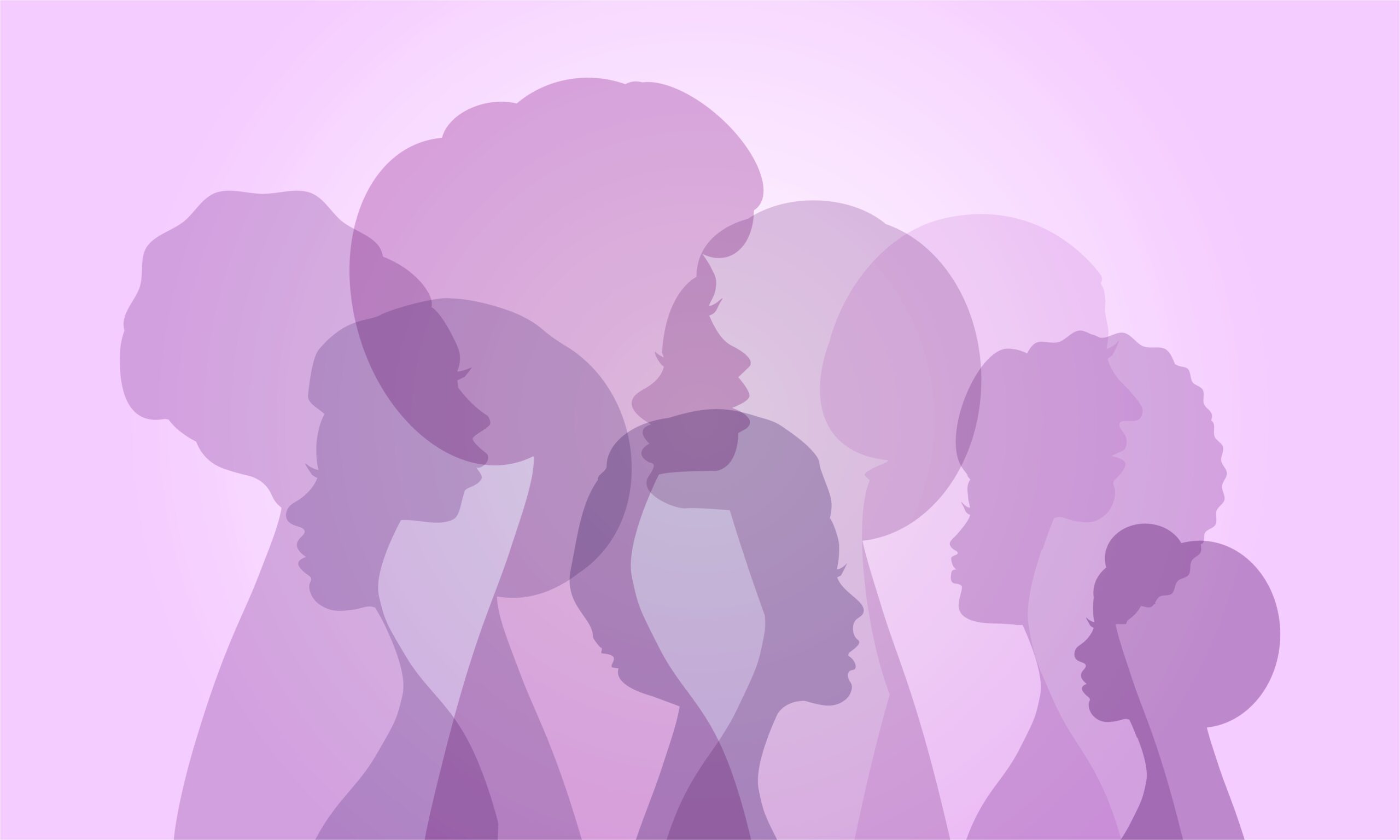purple silhouettes of women embedded in an article about sexual health services working with the Black community for Black History Month