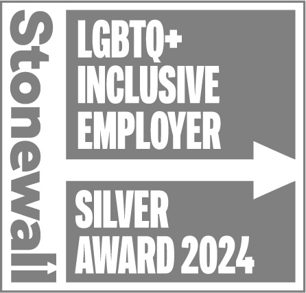 LGBT+ inclusive employer. Stonewall. Silver Award 2024