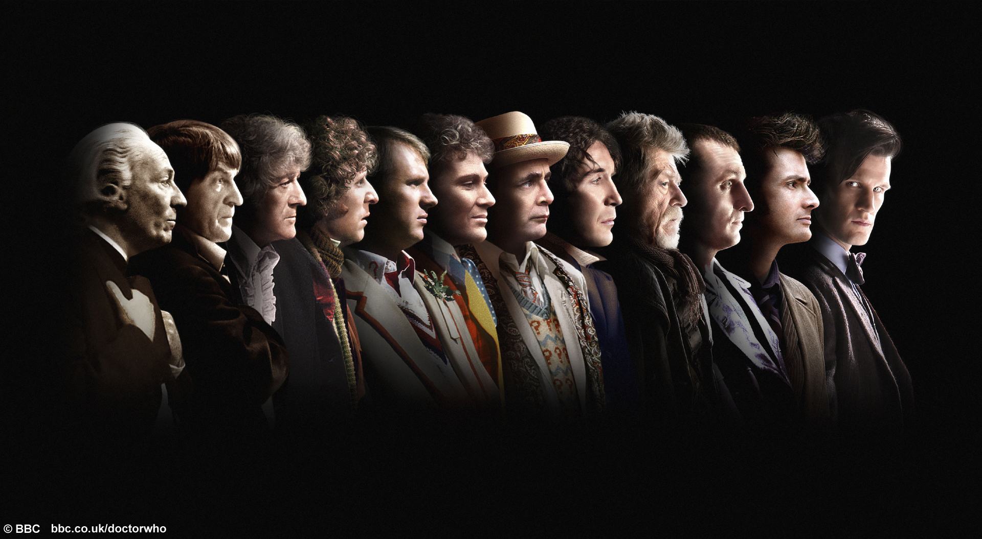 Image showing all 12 Doctors from Doctor Who up until 2013