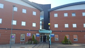 Brook Blackburn entrance. Brick building