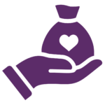 Hand holding bag of money