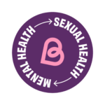 badge showing arrow between sexual health and mental health