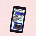 Phone showing messages from someone asking for nudes