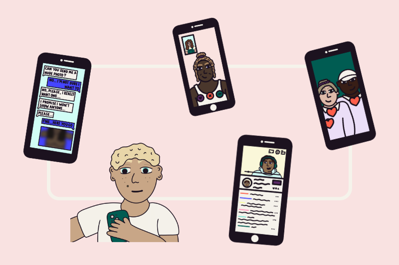 5 icons relating to online safety