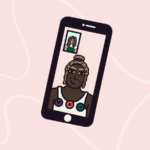 Illustration of someone on a video call on their phone