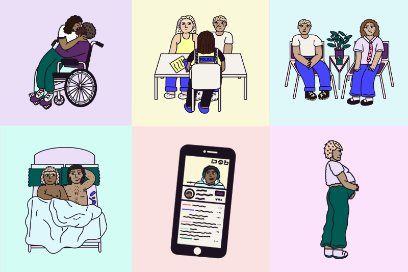 6 illustrations based on relationships and sex