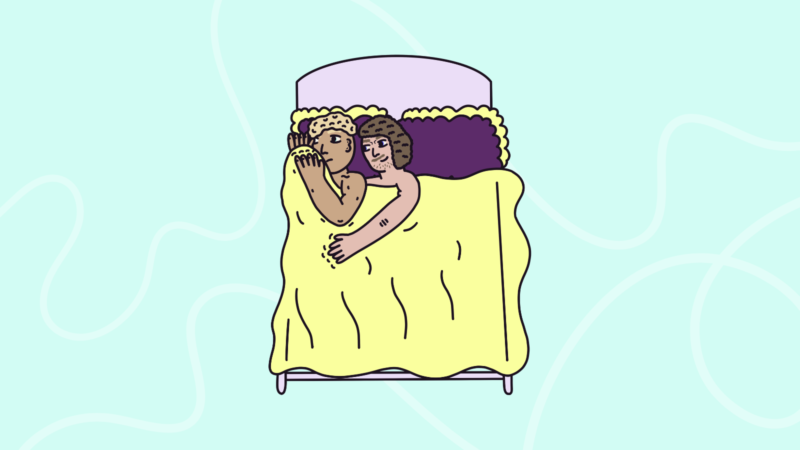 Two people in bed