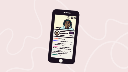 illustration of a phone showing a youtube video