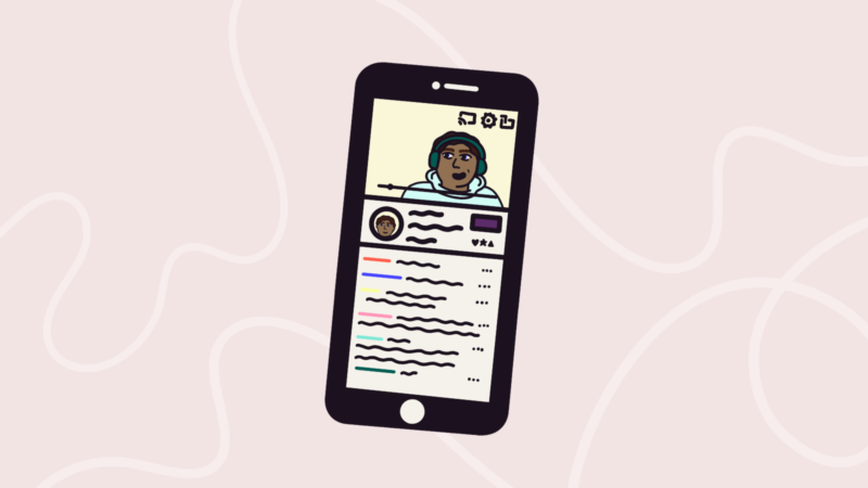 illustration of a phone showing a youtube video